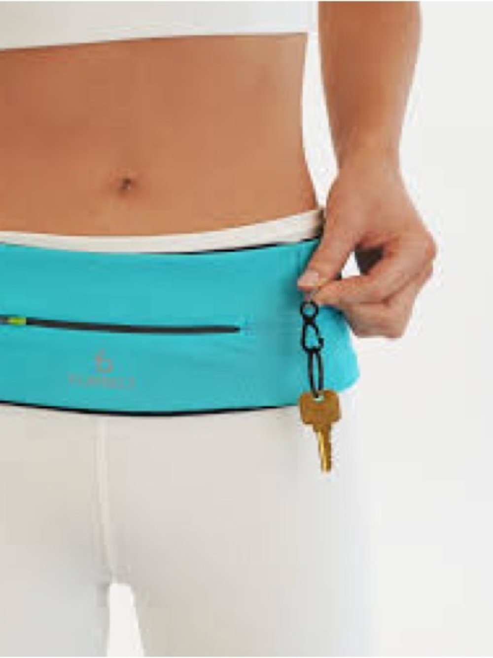 FlipBelt Aqua Blue Running Waist Pack Sleek Hands-Free Belt